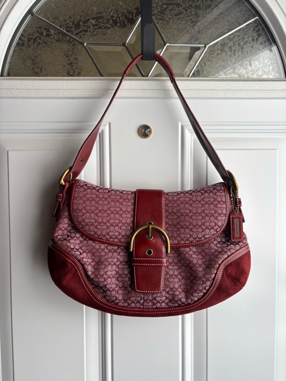 SOLD Burgundy Coach Soho Buckle Shoulder Bag